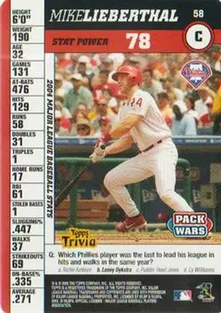 2005 Topps Pack Wars #58 - Mike Lieberthal - Philadelphia Phillies