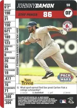 2005 Topps Pack Wars #59 - Johnny Damon - Boston Red Sox