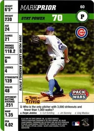 2005 Topps Pack Wars #60 - Mark Prior - Chicago Cubs