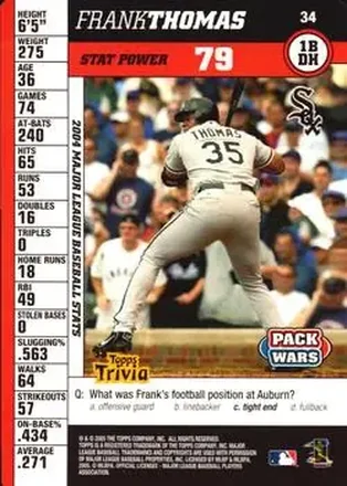 2005 Topps Pack Wars #34 - Frank Thomas - Chicago White Sox