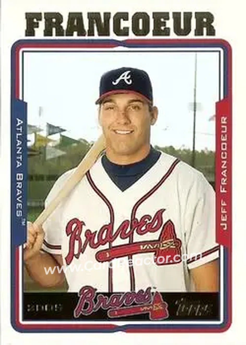 2005 Topps Updates & Highlights #UH2 - Jeff Francoeur - Atlanta Braves - Front 2005 Topps Updates & Highlights #UH2 - Jeff Francoeur - Atlanta Braves - Front