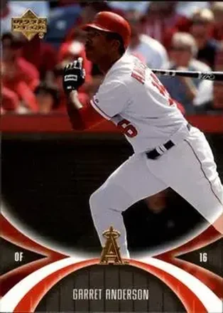 2005 UD Mini Jersey Collection #1 - Garret Anderson - Los Angeles Angels