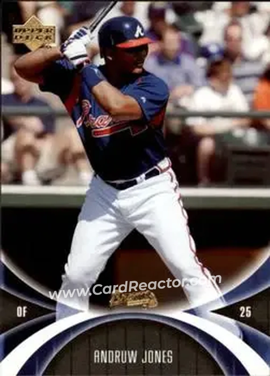 2005 UD Mini Jersey Collection #6 - Andruw Jones - Atlanta Braves - Front 2005 UD Mini Jersey Collection #6 - Andruw Jones - Atlanta Braves - Front