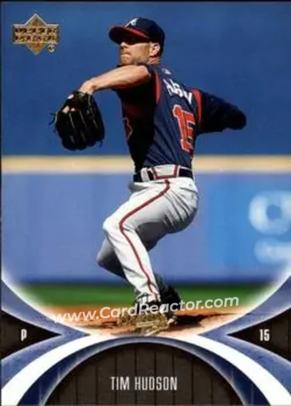 2005 UD Mini Jersey Collection #9 - Tim Hudson - Atlanta Braves - Front