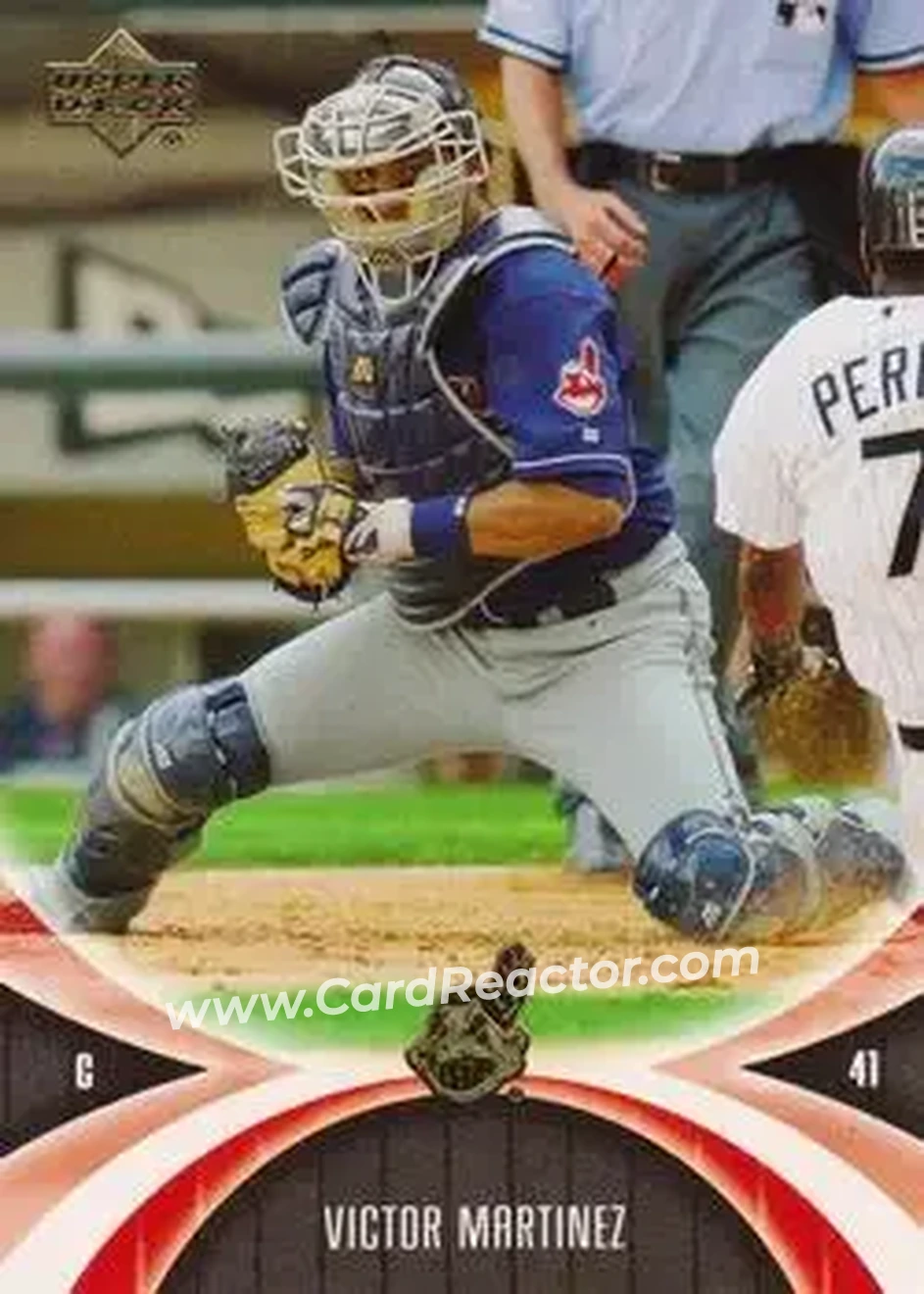 2005 UD Mini Jersey Collection #24 - Victor Martinez - Cleveland Indians - Front