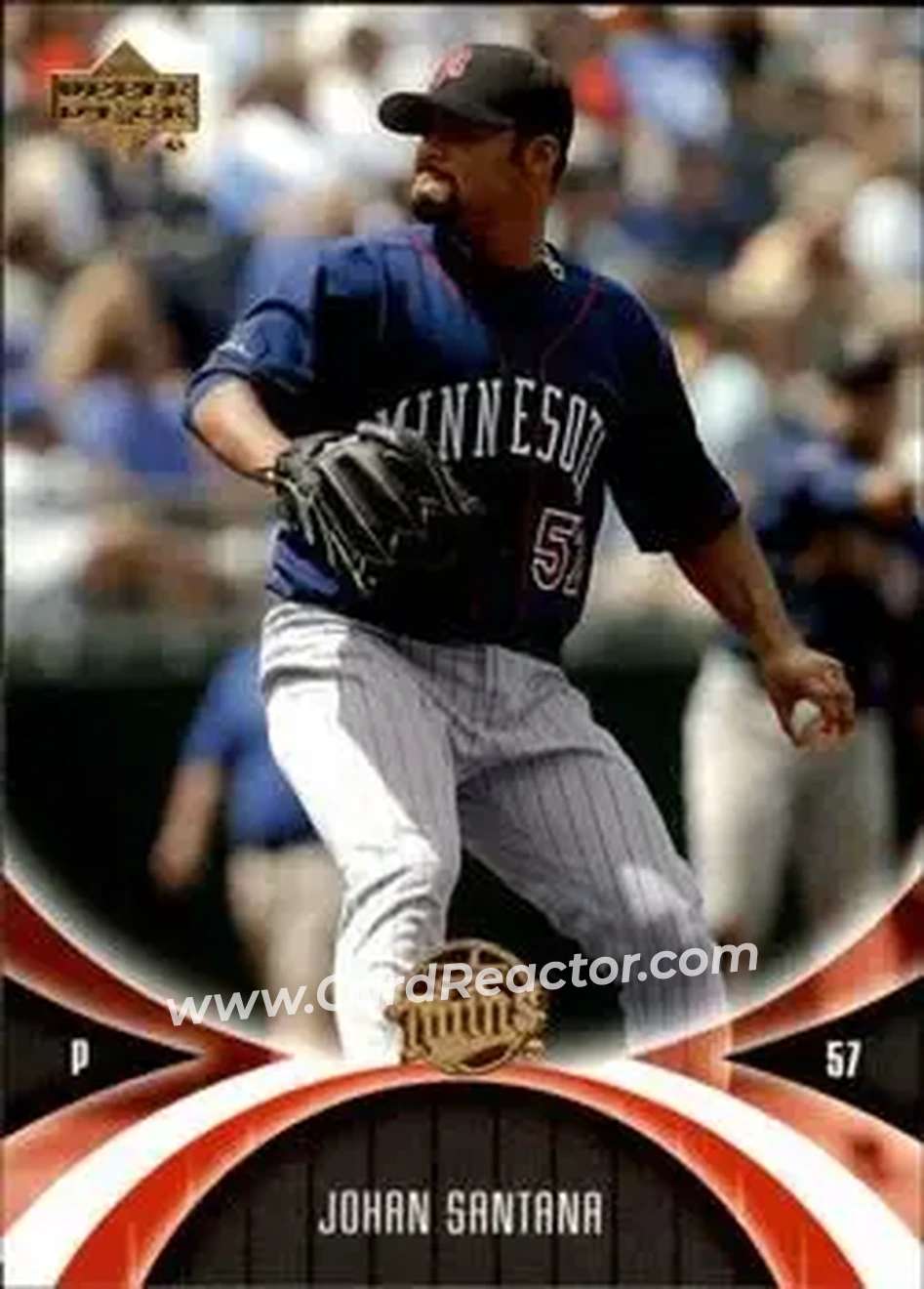 2005 UD Mini Jersey Collection #38 - Johan Santana - Minnesota Twins - Front