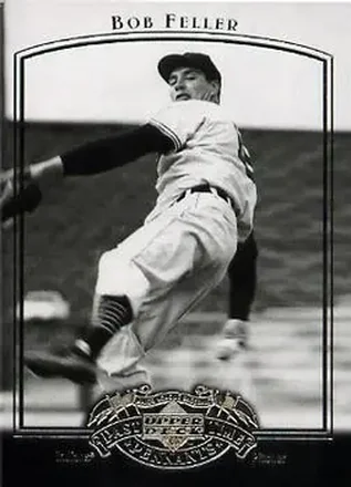 2005 UD Past Time Pennants #6 - Bob Feller - Cleveland Indians