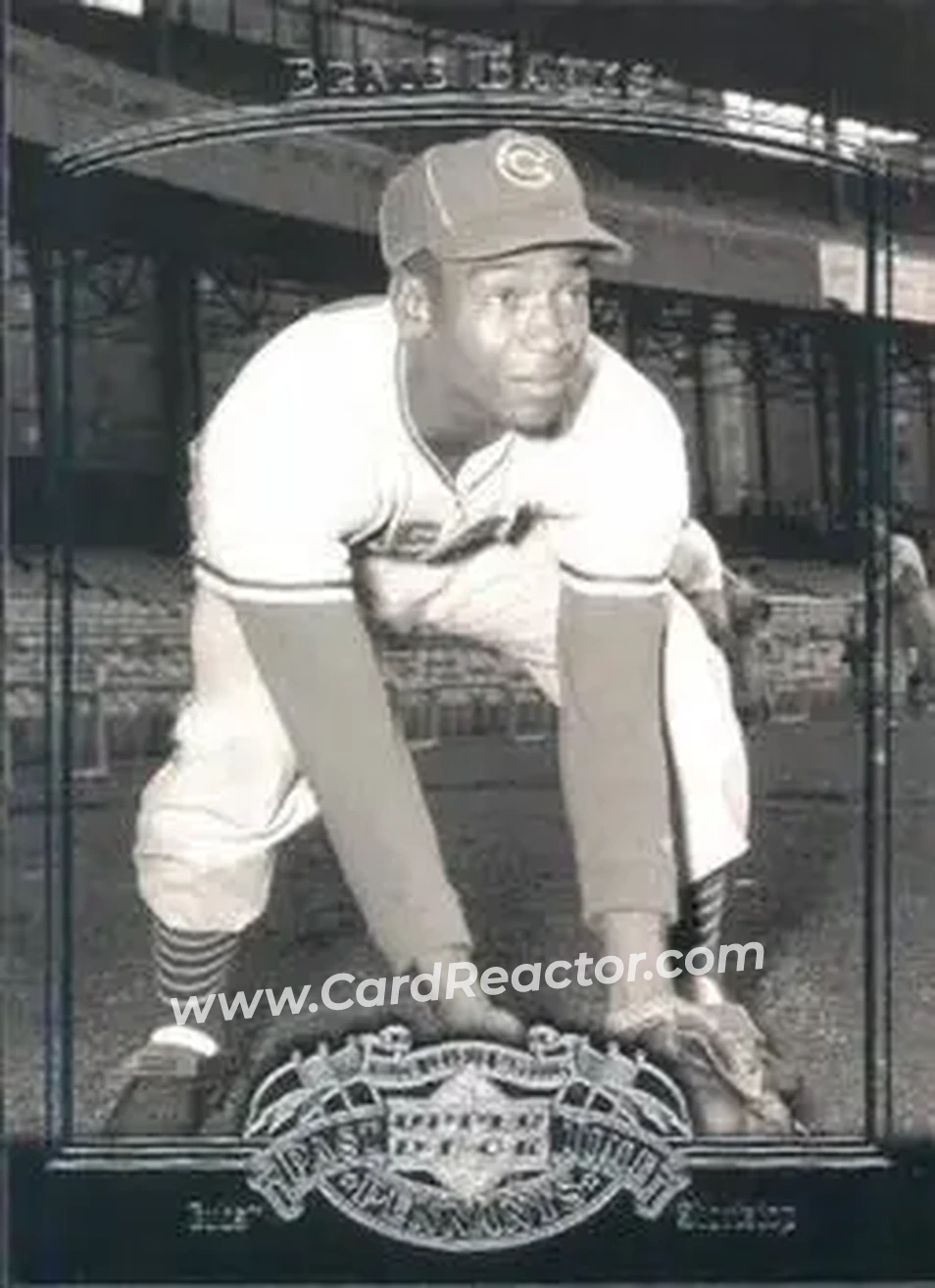 2005 UD Past Time Pennants #27 - Ernie Banks - Chicago Cubs - Front