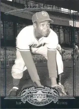 2005 UD Past Time Pennants #27 - Ernie Banks - Chicago Cubs