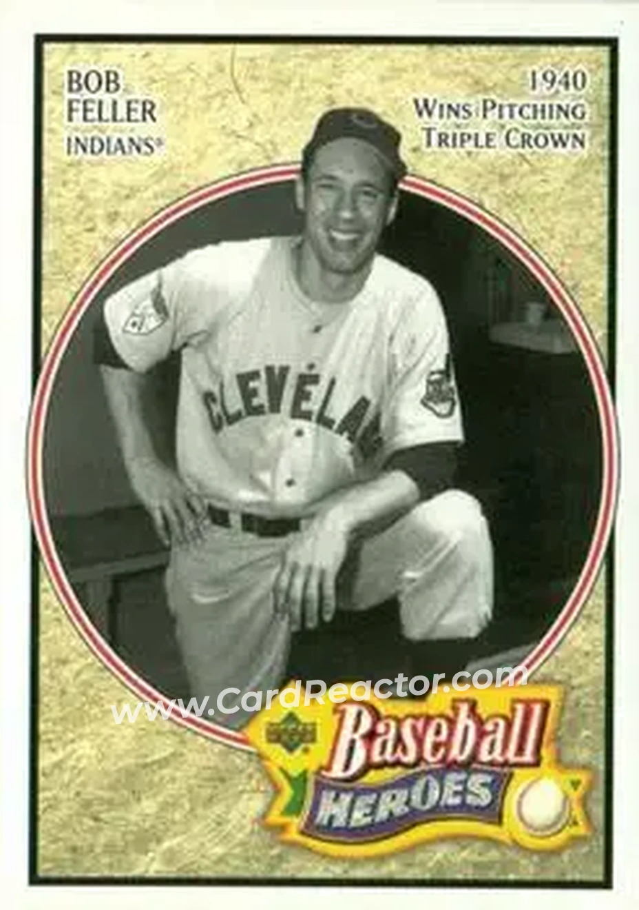 2005 Upper Deck Baseball Heroes #3 - Bob Feller - Cleveland Indians - Front