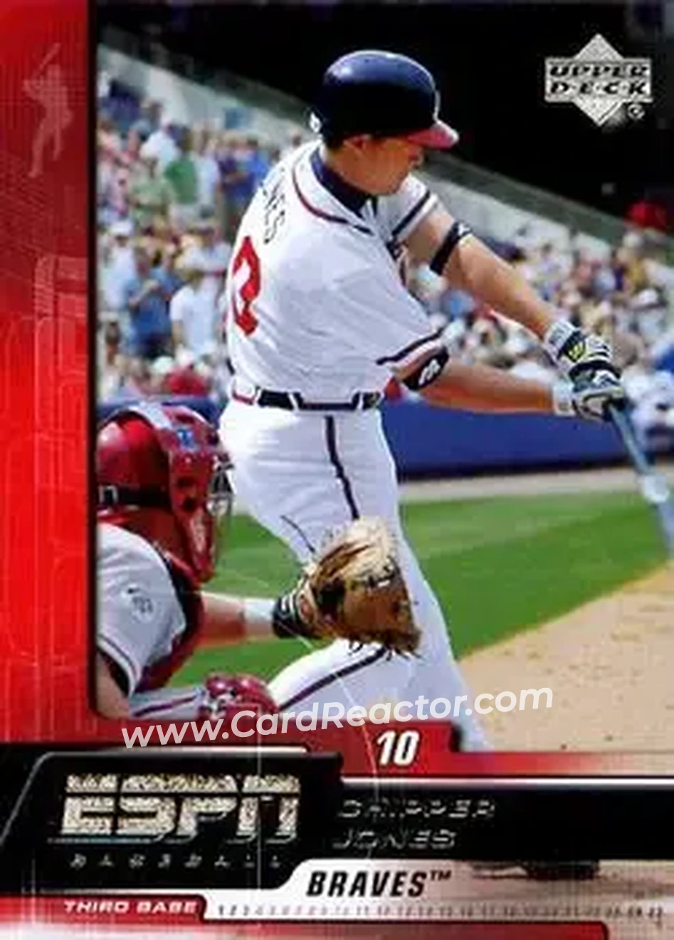 2005 Upper Deck ESPN #7 - Chipper Jones - Atlanta Braves - Front 2005 Upper Deck ESPN #7 - Chipper Jones - Atlanta Braves - Front