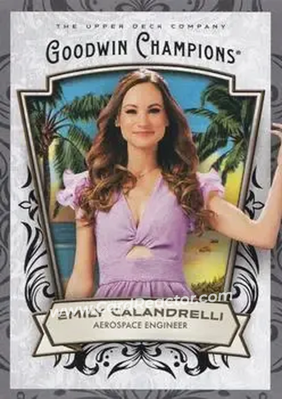 2026 Upper Deck Goodwin Champions - Glossy Black #12 - Emily Calandrelli - Front