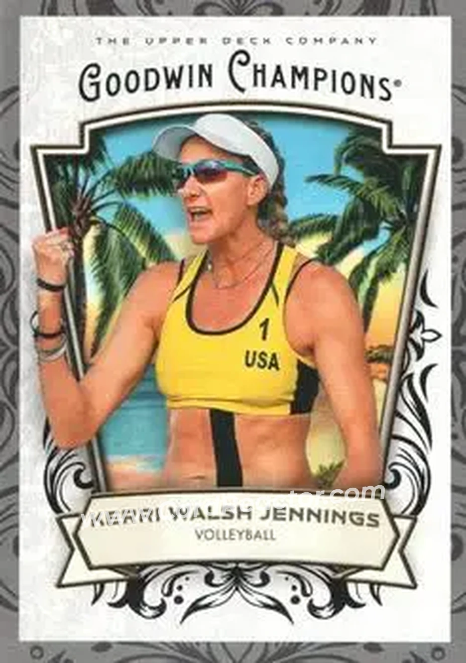 2026 Upper Deck Goodwin Champions - Glossy Black #62 - Kerri Walsh Jennings - Front 2026 Upper Deck Goodwin Champions - Glossy Black #62 - Kerri Walsh Jennings - Front