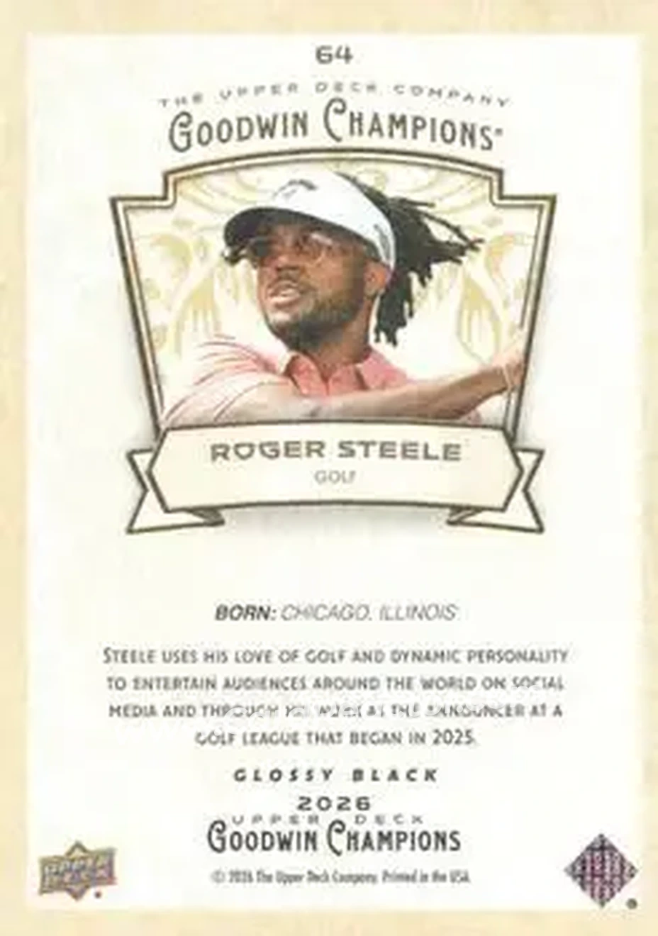 2026 Upper Deck Goodwin Champions - Glossy Black #64 - Roger Steele - Back