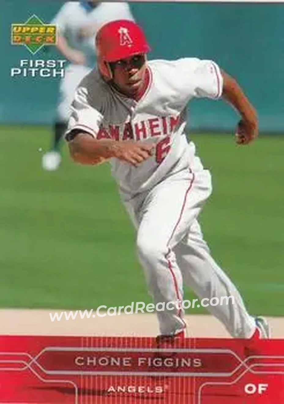 2005 Upper Deck First Pitch #2 - Chone Figgins - Los Angeles Angels - Front 2005 Upper Deck First Pitch #2 - Chone Figgins - Los Angeles Angels - Front