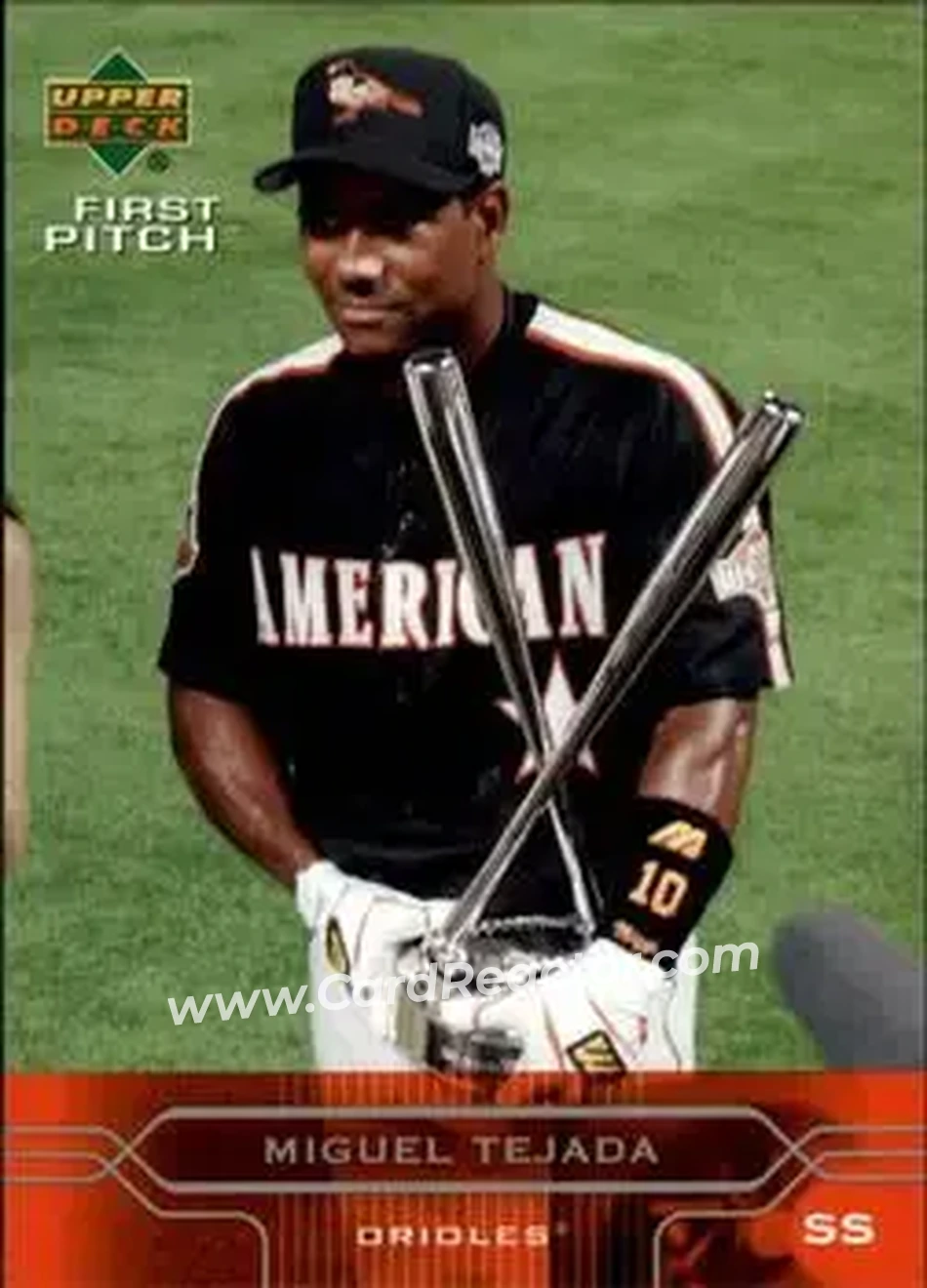 2005 Upper Deck First Pitch #27 - Miguel Tejada - Baltimore Orioles - Front 2005 Upper Deck First Pitch #27 - Miguel Tejada - Baltimore Orioles - Front