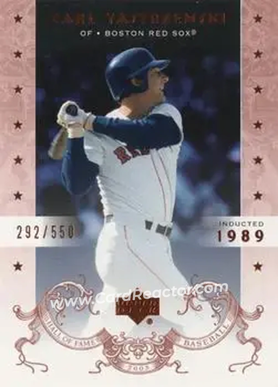 2005 Upper Deck Hall of Fame #11 - Carl Yastrzemski - Boston Red Sox - Front 2005 Upper Deck Hall of Fame #11 - Carl Yastrzemski - Boston Red Sox - Front