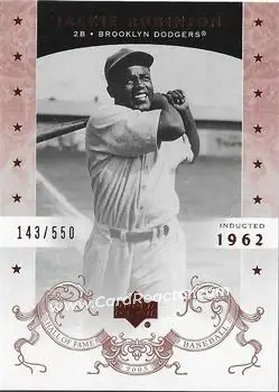 2005 Upper Deck Hall of Fame #36 - Jackie Robinson - Brooklyn Dodgers - Front