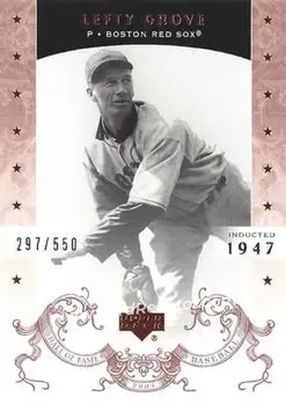 2005 Upper Deck Hall of Fame #46 - Lefty Grove - Boston Red Sox - Front 2005 Upper Deck Hall of Fame #46 - Lefty Grove - Boston Red Sox - Front