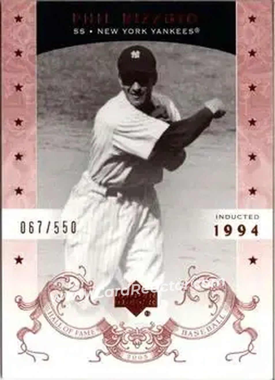2005 Upper Deck Hall of Fame #58 - Phil Rizzuto - New York Yankees - Front