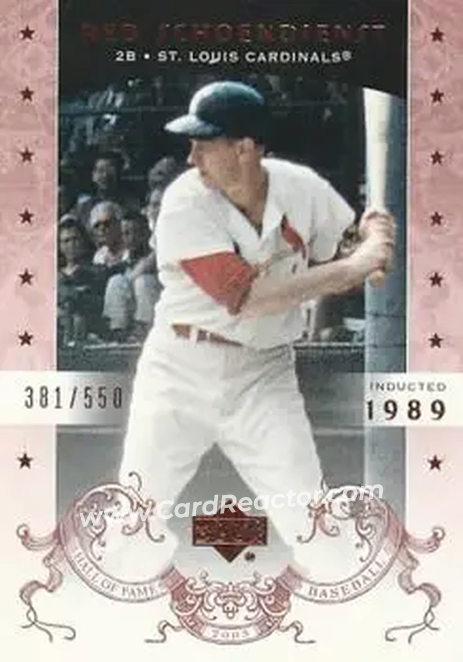 2005 Upper Deck Hall of Fame #61 - Al Schoendienst - St. Louis Cardinals - Front 2005 Upper Deck Hall of Fame #61 - Al Schoendienst - St. Louis Cardinals - Front