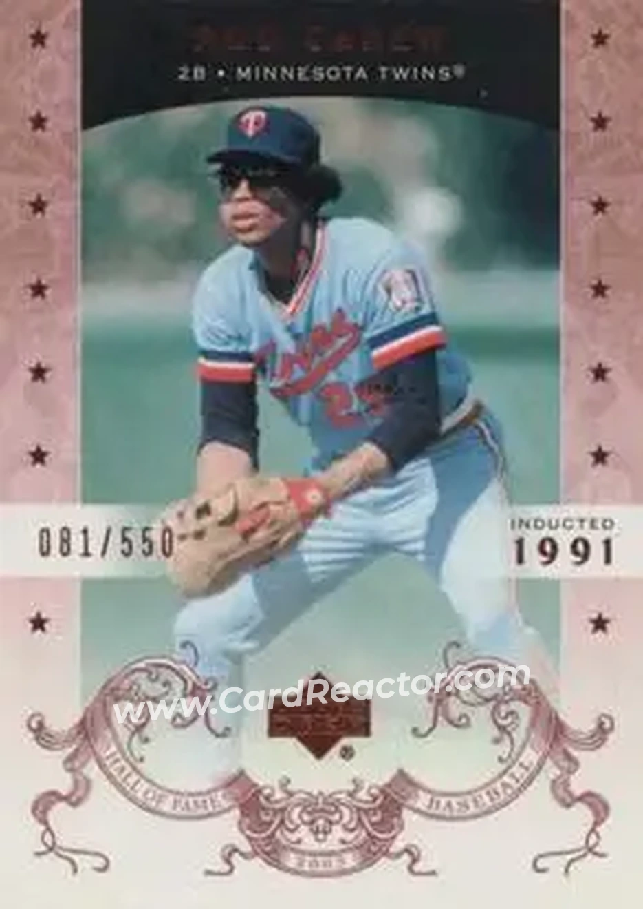 2005 Upper Deck Hall of Fame #66 - Rod Carew - Minnesota Twins - Front 2005 Upper Deck Hall of Fame #66 - Rod Carew - Minnesota Twins - Front