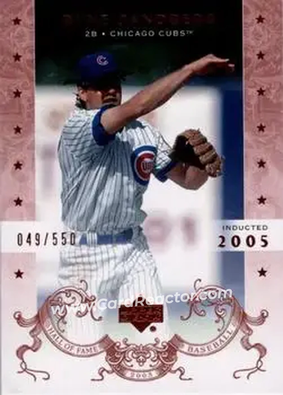 2005 Upper Deck Hall of Fame #82 - Ryne Sandberg - Chicago Cubs - Front 2005 Upper Deck Hall of Fame #82 - Ryne Sandberg - Chicago Cubs - Front