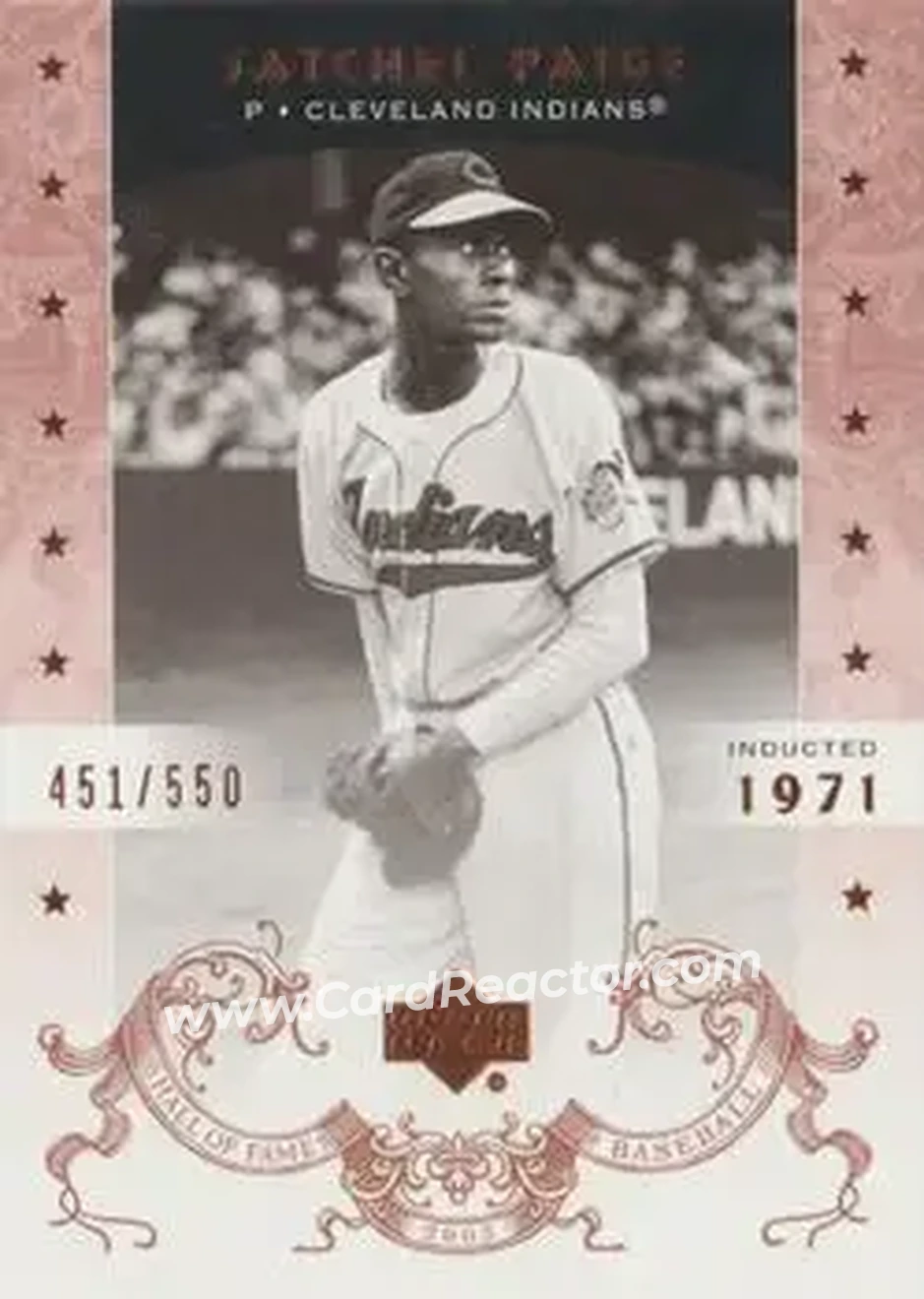 2005 Upper Deck Hall of Fame #83 - Satchel Paige - Cleveland Indians - Front
