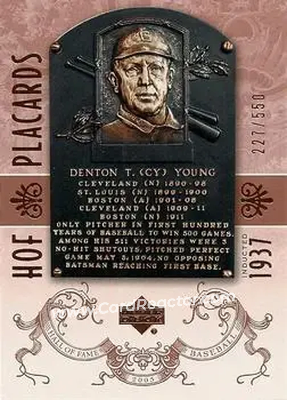 2005 Upper Deck Hall of Fame #88 - Cy Young - Cleveland Indians - Front