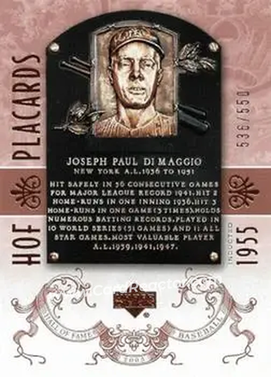 2005 Upper Deck Hall of Fame #90 - Joe DiMaggio - New York Yankees - Front 2005 Upper Deck Hall of Fame #90 - Joe DiMaggio - New York Yankees - Front