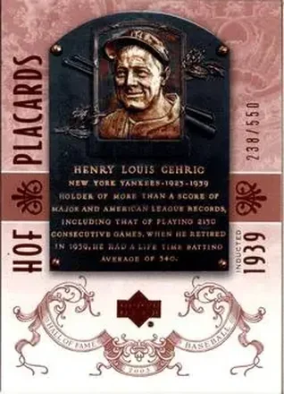 2005 Upper Deck Hall of Fame #91 - Lou Gehrig - New York Yankees