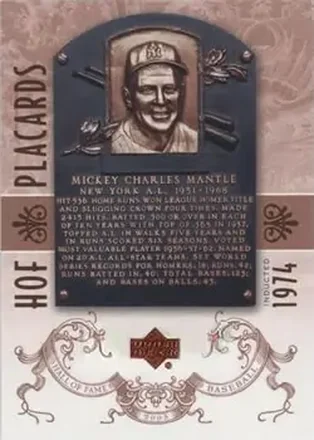 2005 Upper Deck Hall of Fame #92 - Mickey Mantle - New York Yankees