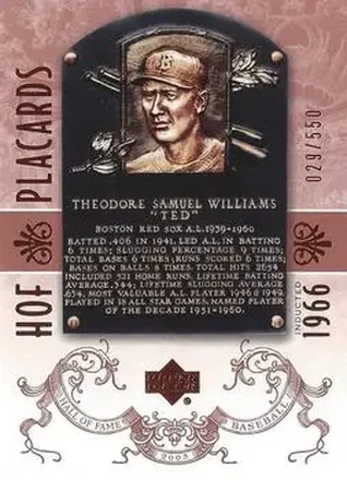 2005 Upper Deck Hall of Fame #97 - Ted Williams - Boston Red Sox