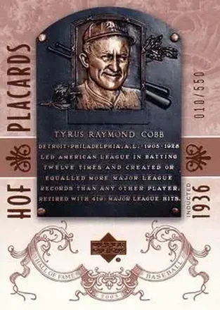 2005 Upper Deck Hall of Fame #99 - Ty Cobb - Detroit Tigers