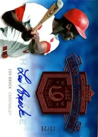 2005 Upper Deck Hall of Fame - Class of Cooperstown Autograph #CC-LB1 - Lou Brock - St. Louis Cardinals