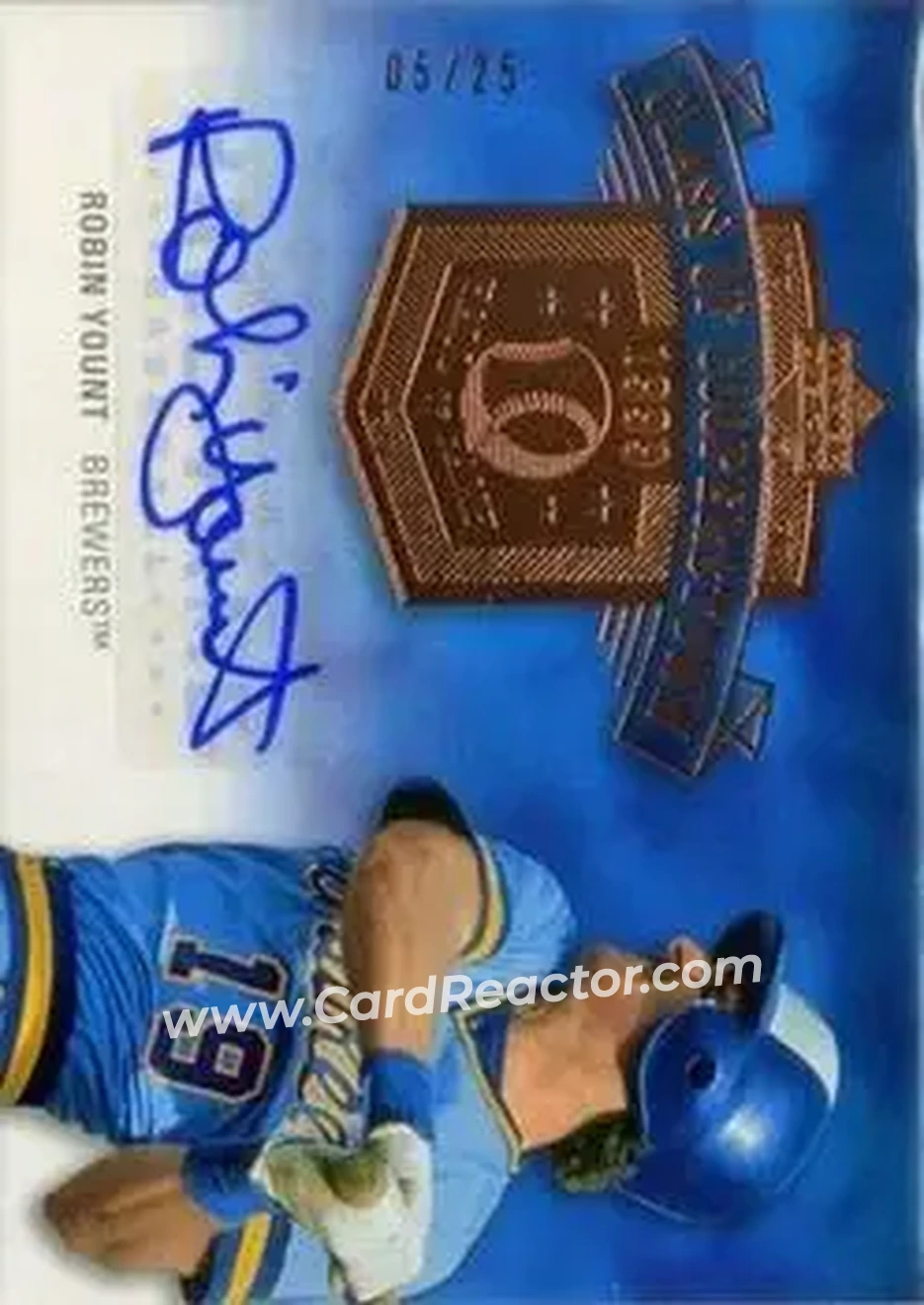 2005 Upper Deck Hall of Fame - Class of Cooperstown Autograph #CC-RY1 - Robin Yount - Milwaukee Brewers - Front 2005 Upper Deck Hall of Fame - Class of Cooperstown Autograph #CC-RY1 - Robin Yount - Milwaukee Brewers - Front