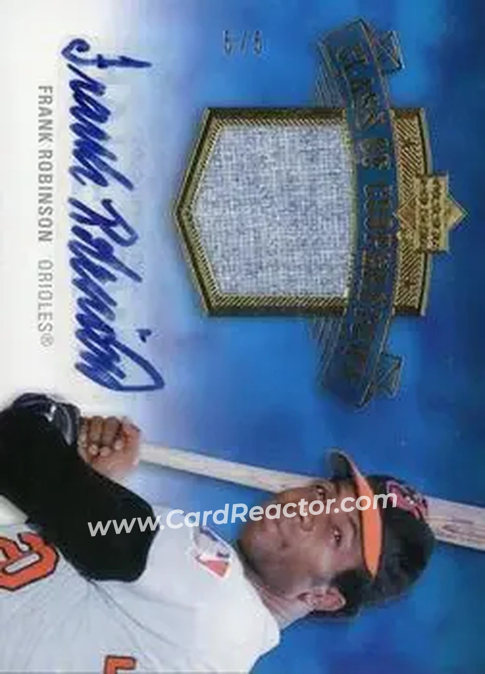 2005 Upper Deck Hall of Fame - Class of Cooperstown Autograph-Material Gold #CC-FR2 - Frank Robinson - Baltimore Orioles - Front 2005 Upper Deck Hall of Fame - Class of Cooperstown Autograph-Material Gold #CC-FR2 - Frank Robinson - Baltimore Orioles - Front
