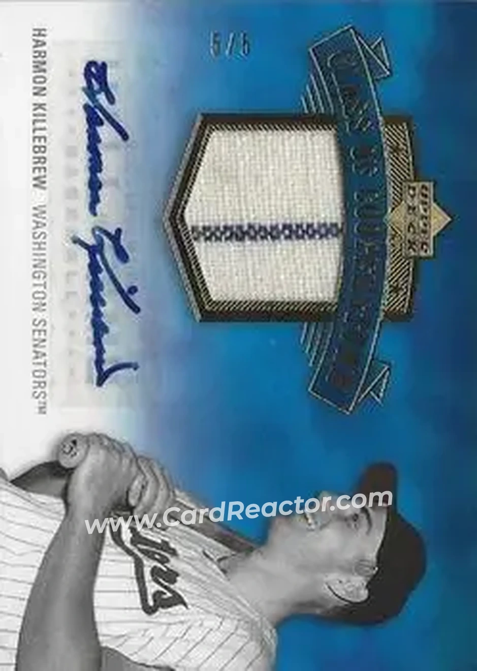 2005 Upper Deck Hall of Fame - Class of Cooperstown Autograph-Material Gold #CC-HK1 - Harmon Killebrew - Washington Senators - Front 2005 Upper Deck Hall of Fame - Class of Cooperstown Autograph-Material Gold #CC-HK1 - Harmon Killebrew - Washington Senators - Front