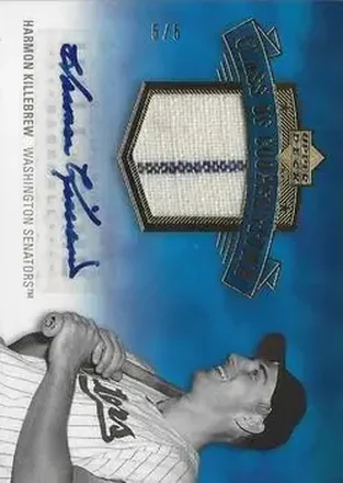 2005 Upper Deck Hall of Fame - Class of Cooperstown Autograph-Material Gold #CC-HK1 - Harmon Killebrew - Washington Senators