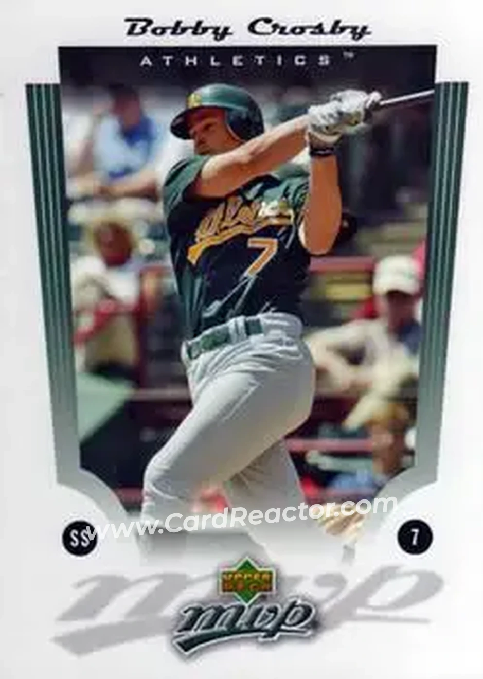 2005 Upper Deck MVP #11 - Bobby Crosby - Oakland Athletics - Front 2005 Upper Deck MVP #11 - Bobby Crosby - Oakland Athletics - Front