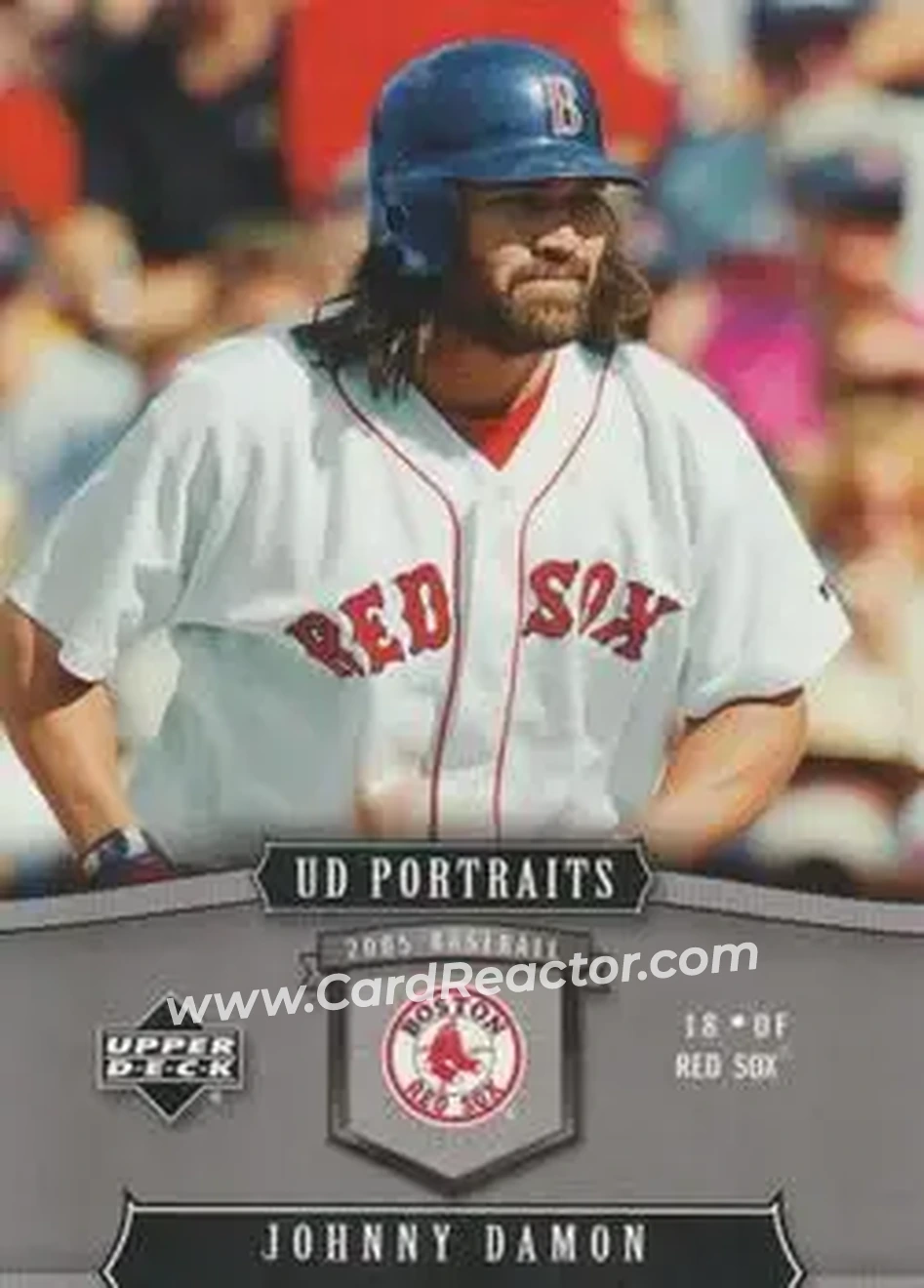 2005 Upper Deck Portraits #17 - Johnny Damon - Boston Red Sox - Front 2005 Upper Deck Portraits #17 - Johnny Damon - Boston Red Sox - Front