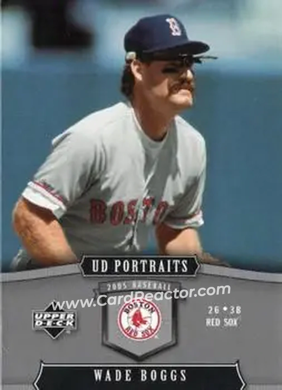 2005 Upper Deck Portraits #19 - Wade Boggs - Boston Red Sox - Front 2005 Upper Deck Portraits #19 - Wade Boggs - Boston Red Sox - Front