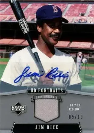 2005 Upper Deck Portraits - Auto Jersey Platinum #16 - Jim Rice - Boston Red Sox