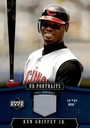 2005 Upper Deck Portraits - Jersey Blue #32 - Ken Griffey Jr. - Cincinnati Reds