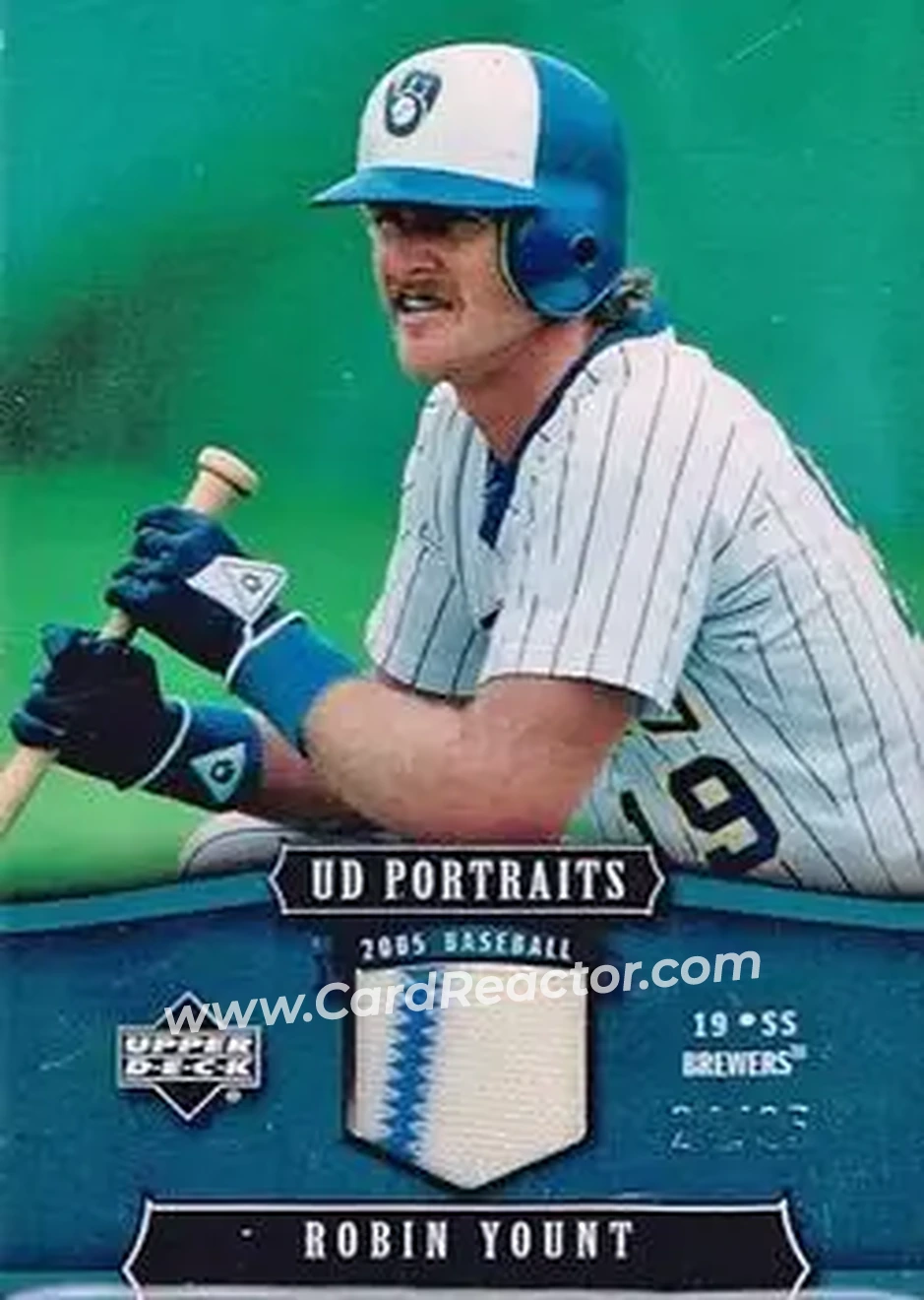 2005 Upper Deck Portraits - Jersey Blue #51 - Robin Yount - Milwaukee Brewers - Front