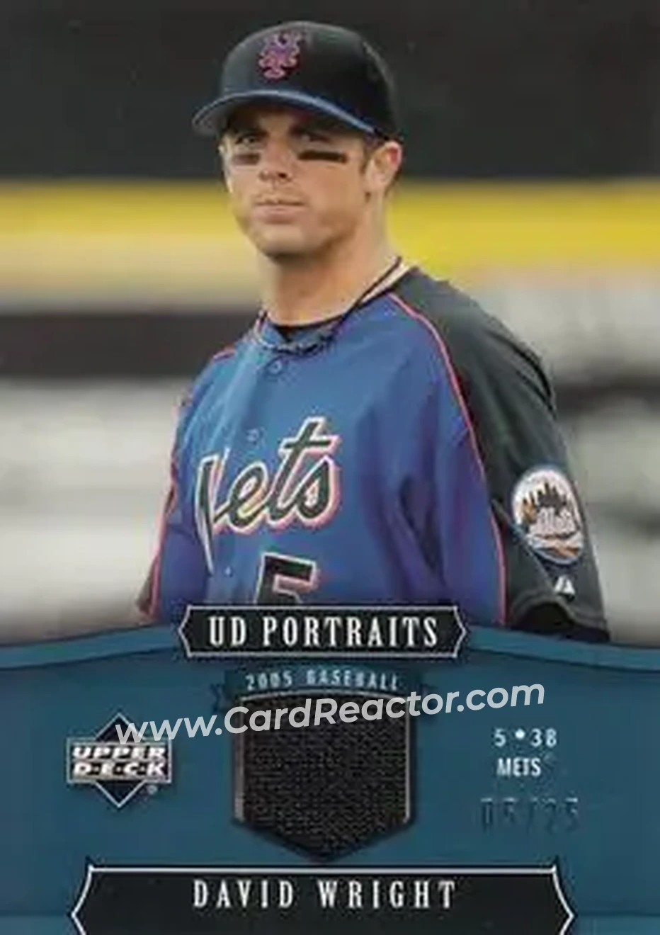 2005 Upper Deck Portraits - Jersey Blue #58 - David Wright - New York Mets - Front