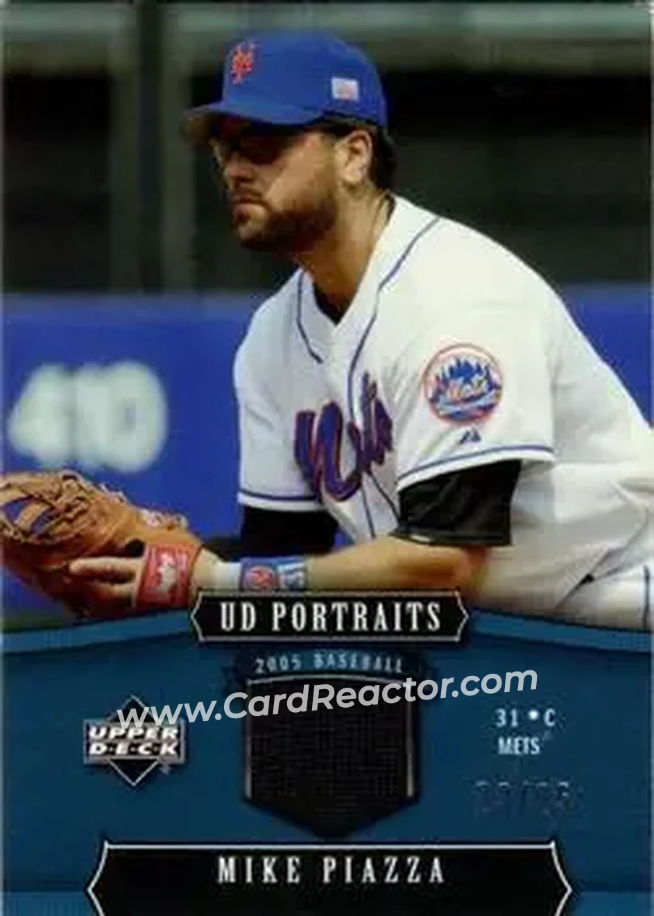 2005 Upper Deck Portraits - Jersey Blue #62 - Mike Piazza - New York Mets - Front