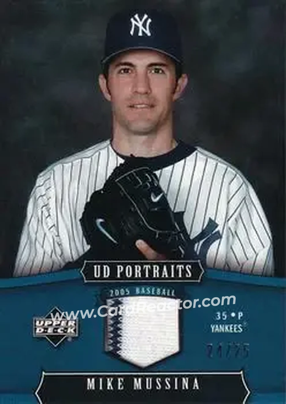 2005 Upper Deck Portraits - Jersey Blue #68 - Mike Mussina - New York Yankees - Front