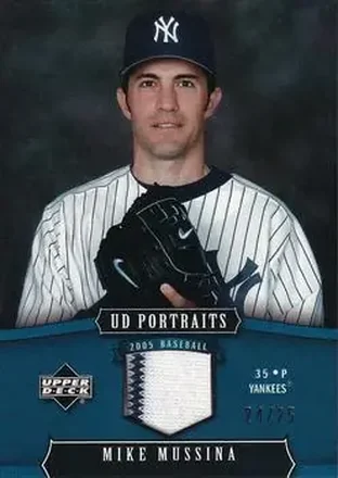 2005 Upper Deck Portraits - Jersey Blue #68 - Mike Mussina - New York Yankees