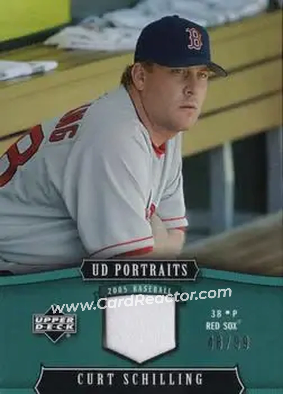 2005 Upper Deck Portraits - Jersey Emerald #12 - Curt Schilling - Boston Red Sox - Front